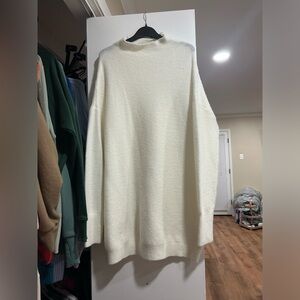 Long sleeve white sweater dress